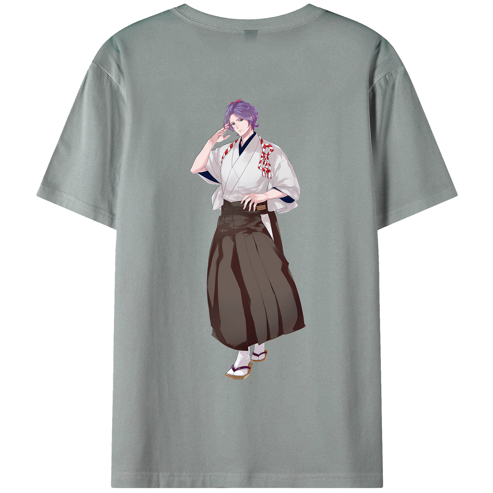 （画像用） 刀剣乱舞 Touken Ranbu 綿100％ メンズ半袖Tシャツ（バックプリント） 通気性